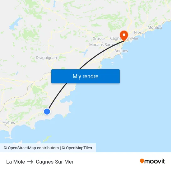 La Môle to Cagnes-Sur-Mer map