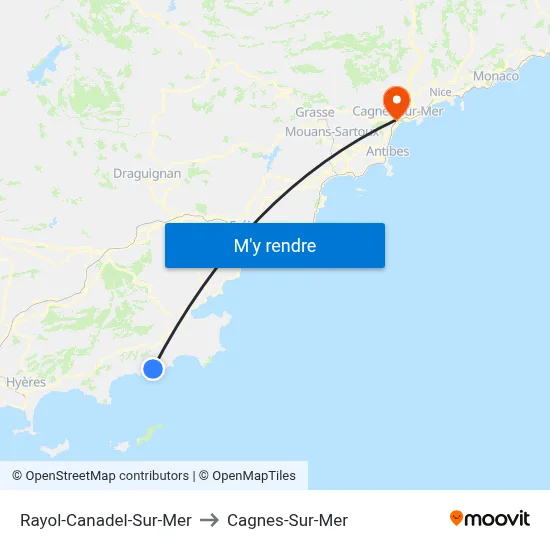Rayol-Canadel-Sur-Mer to Cagnes-Sur-Mer map