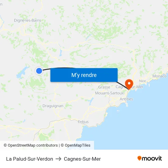 La Palud-Sur-Verdon to Cagnes-Sur-Mer map