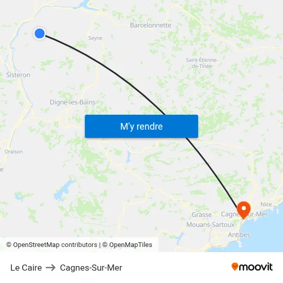 Le Caire to Cagnes-Sur-Mer map