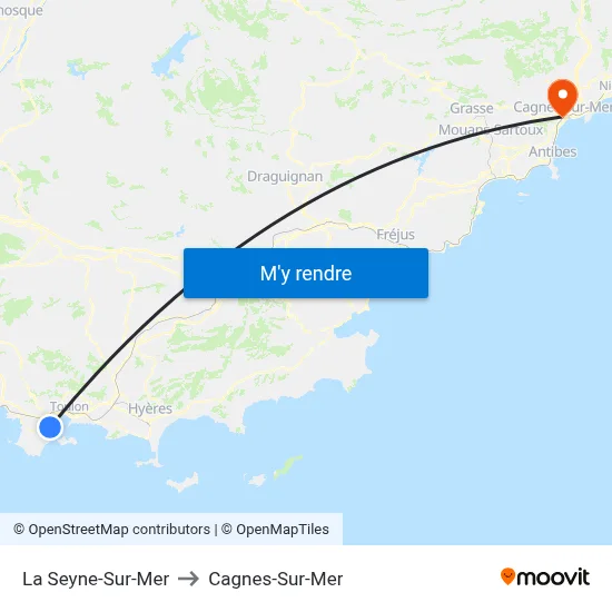 La Seyne-Sur-Mer to Cagnes-Sur-Mer map