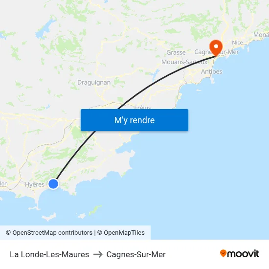 La Londe-Les-Maures to Cagnes-Sur-Mer map