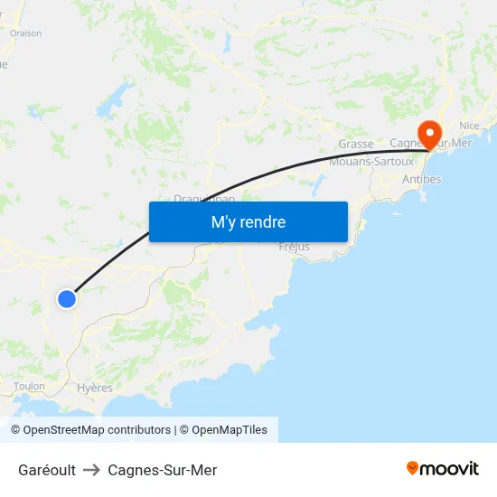 Garéoult to Cagnes-Sur-Mer map