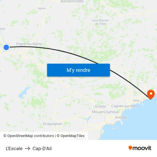 L'Escale to Cap-D'Ail map