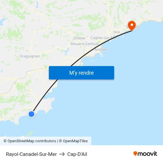 Rayol-Canadel-Sur-Mer to Cap-D'Ail map
