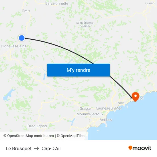 Le Brusquet to Cap-D'Ail map