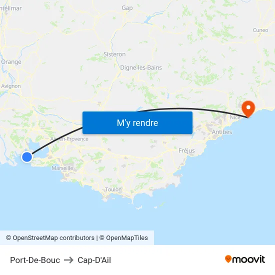 Port-De-Bouc to Cap-D'Ail map