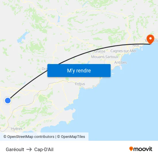 Garéoult to Cap-D'Ail map