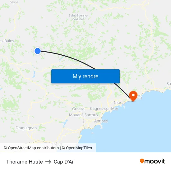 Thorame-Haute to Cap-D'Ail map