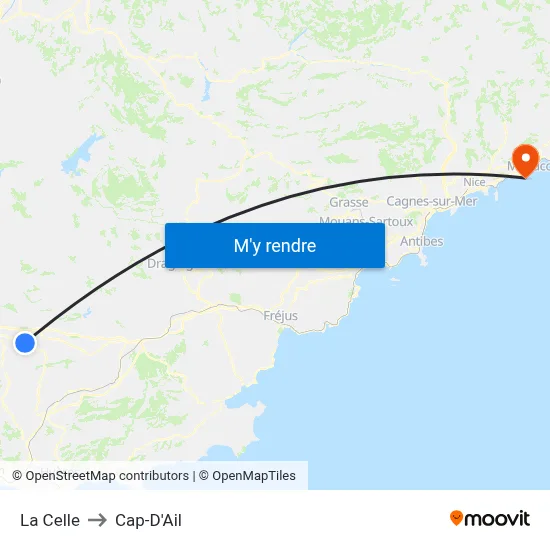La Celle to Cap-D'Ail map