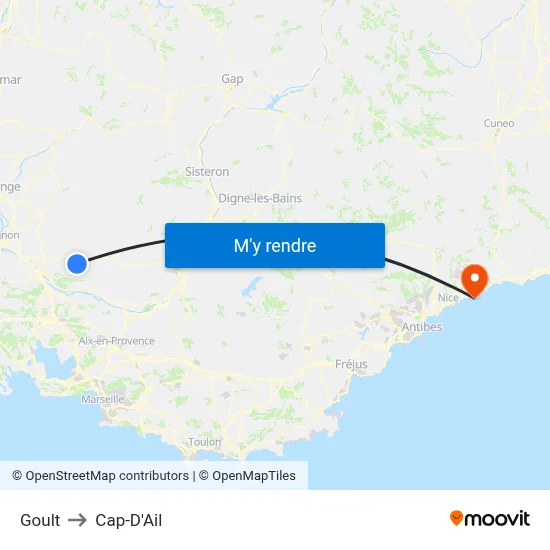 Goult to Cap-D'Ail map