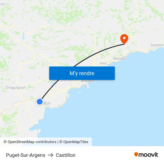 Puget-Sur-Argens to Castillon map