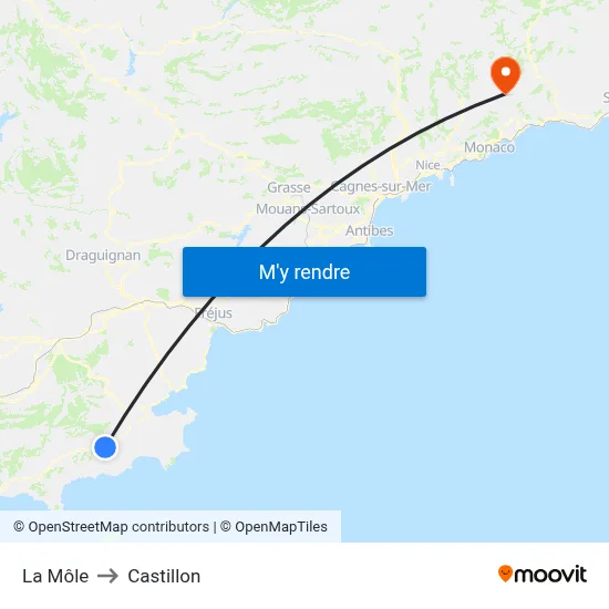 La Môle to Castillon map