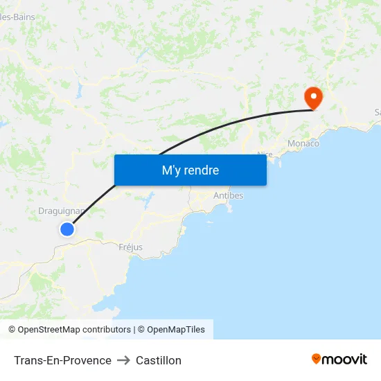 Trans-En-Provence to Castillon map