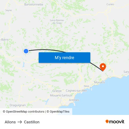 Allons to Castillon map