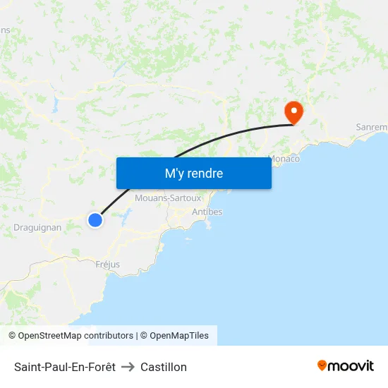 Saint-Paul-En-Forêt to Castillon map