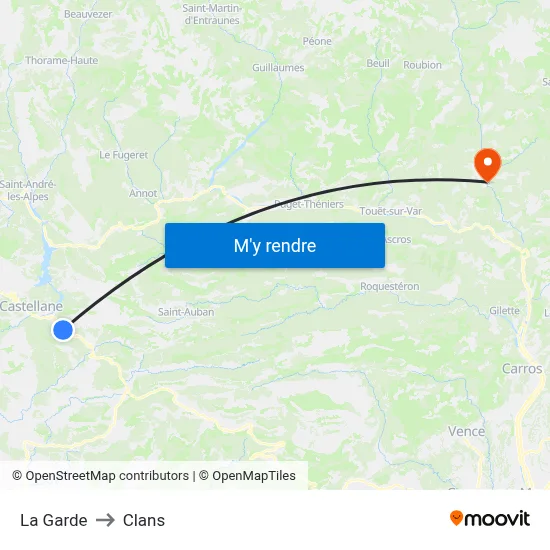 La Garde to Clans map