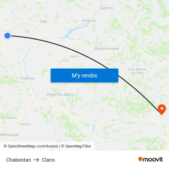 Chabestan to Clans map