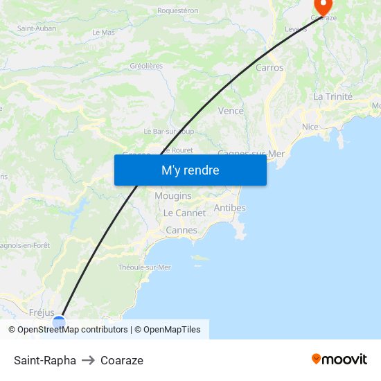 Saint-Rapha to Coaraze map