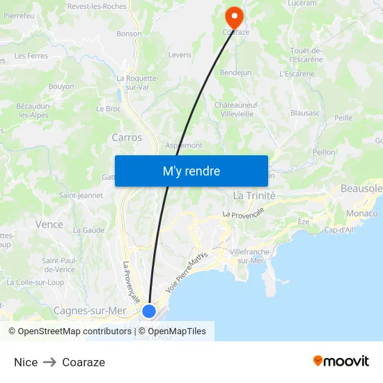 Nice to Coaraze map
