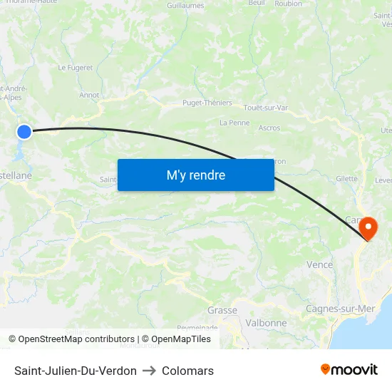 Saint-Julien-Du-Verdon to Colomars map