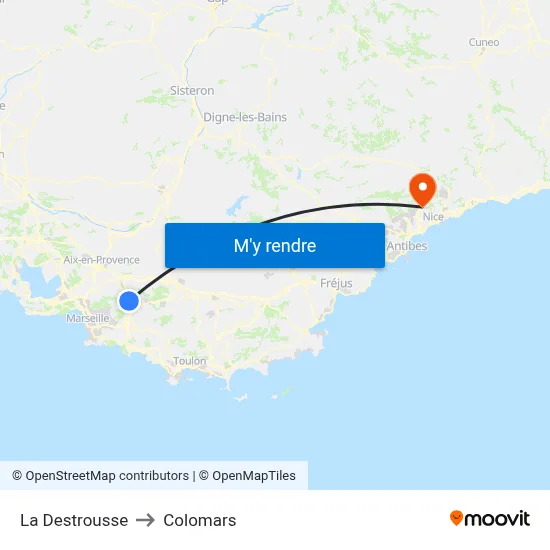 La Destrousse to Colomars map