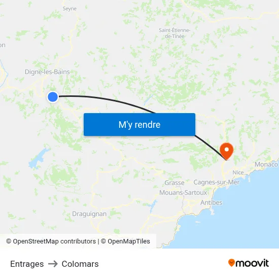 Entrages to Colomars map