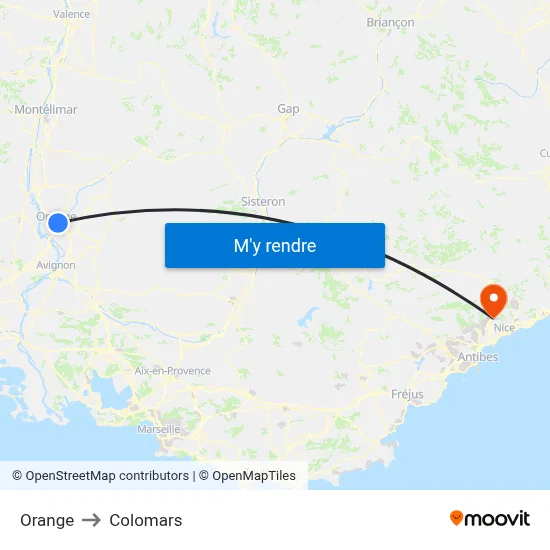 Orange to Colomars map