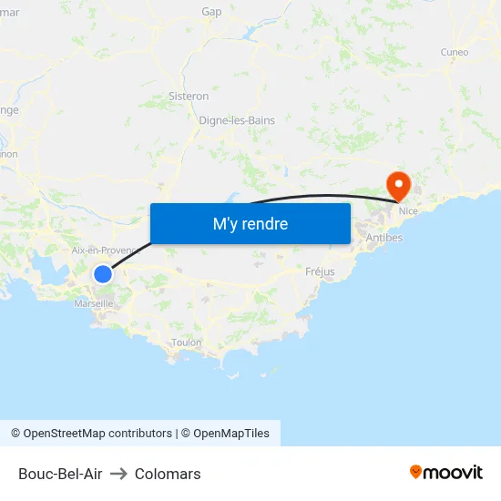Bouc-Bel-Air to Colomars map