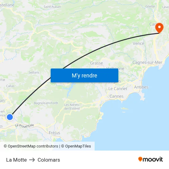 La Motte to Colomars map