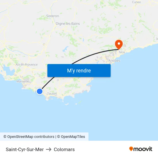 Saint-Cyr-Sur-Mer to Colomars map