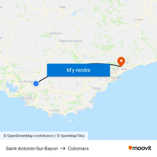 Saint-Antonin-Sur-Bayon to Colomars map