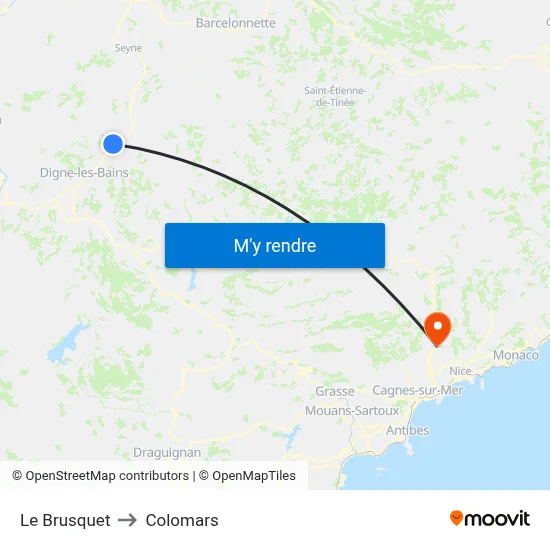Le Brusquet to Colomars map