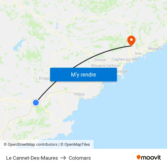 Le Cannet-Des-Maures to Colomars map