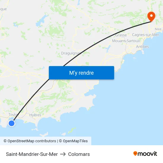 Saint-Mandrier-Sur-Mer to Colomars map