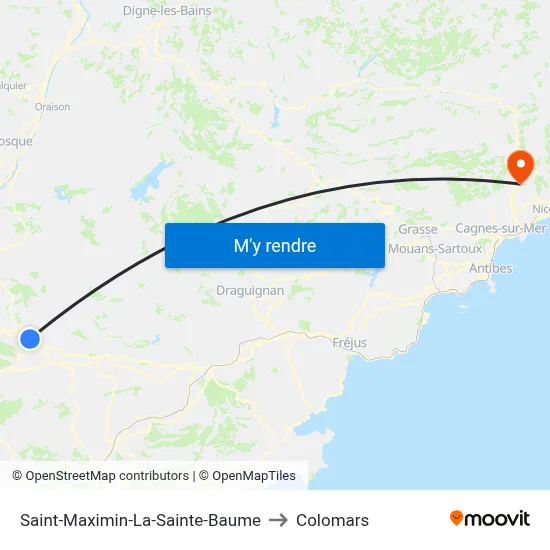 Saint-Maximin-La-Sainte-Baume to Colomars map
