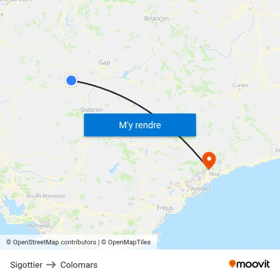 Sigottier to Colomars map