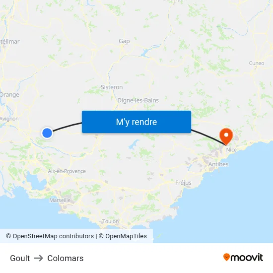 Goult to Colomars map