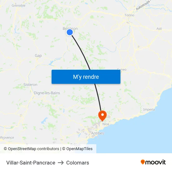 Villar-Saint-Pancrace to Colomars map