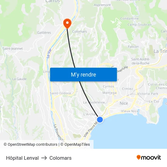 Hôpital Lenval to Colomars map