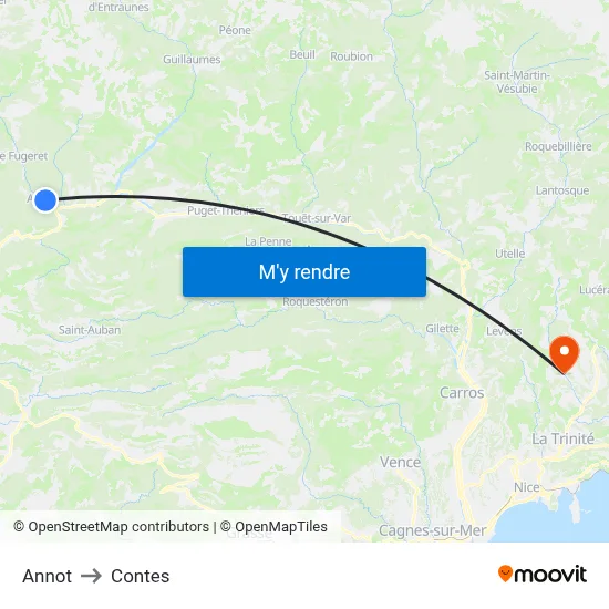 Annot to Contes map