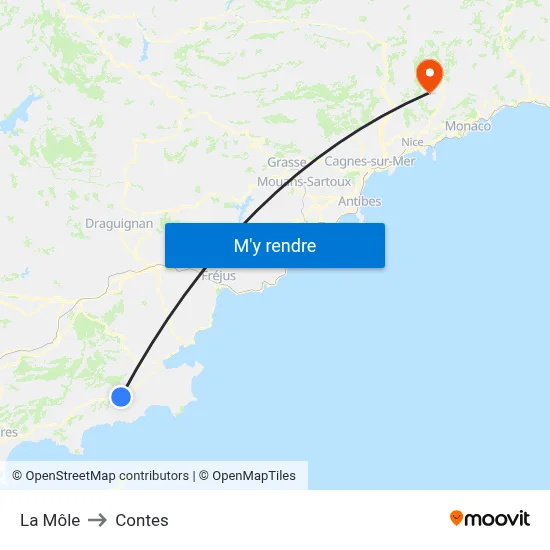 La Môle to Contes map