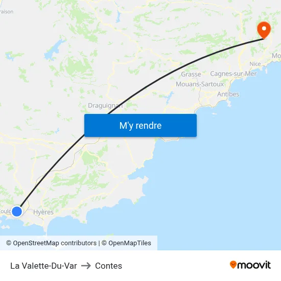 La Valette-Du-Var to Contes map