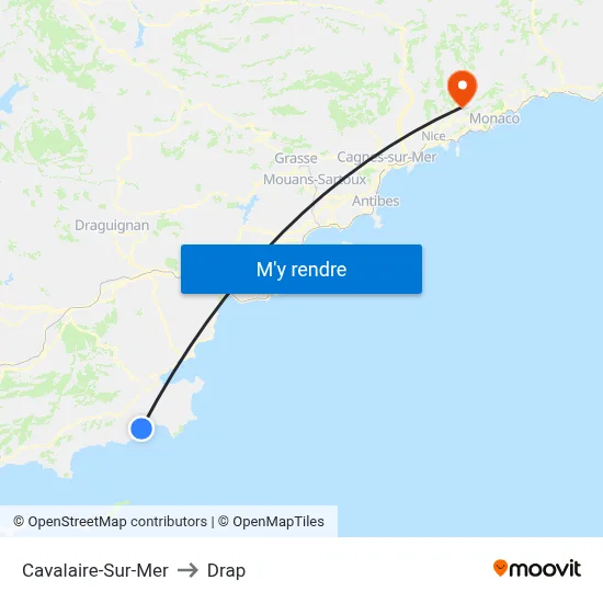 Cavalaire-Sur-Mer to Drap map