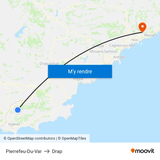 Pierrefeu-Du-Var to Drap map