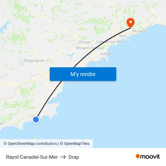 Rayol-Canadel-Sur-Mer to Drap map