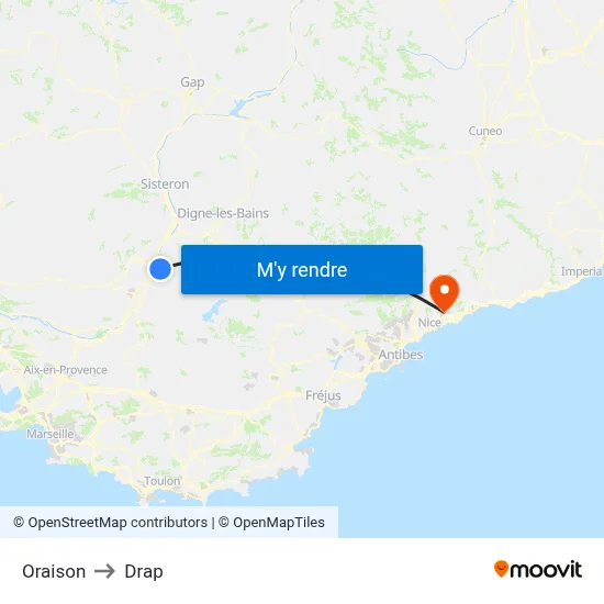 Oraison to Drap map