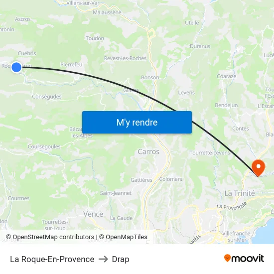 La Roque-En-Provence to Drap map