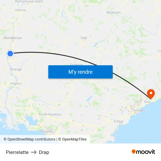 Pierrelatte to Drap map