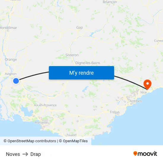 Noves to Drap map